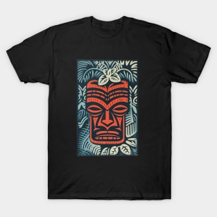 Tiki Linocut Aloha T-Shirt